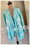 Nowy fisbone sweter frędzle narzutka angora wzory aztec m l 38 40