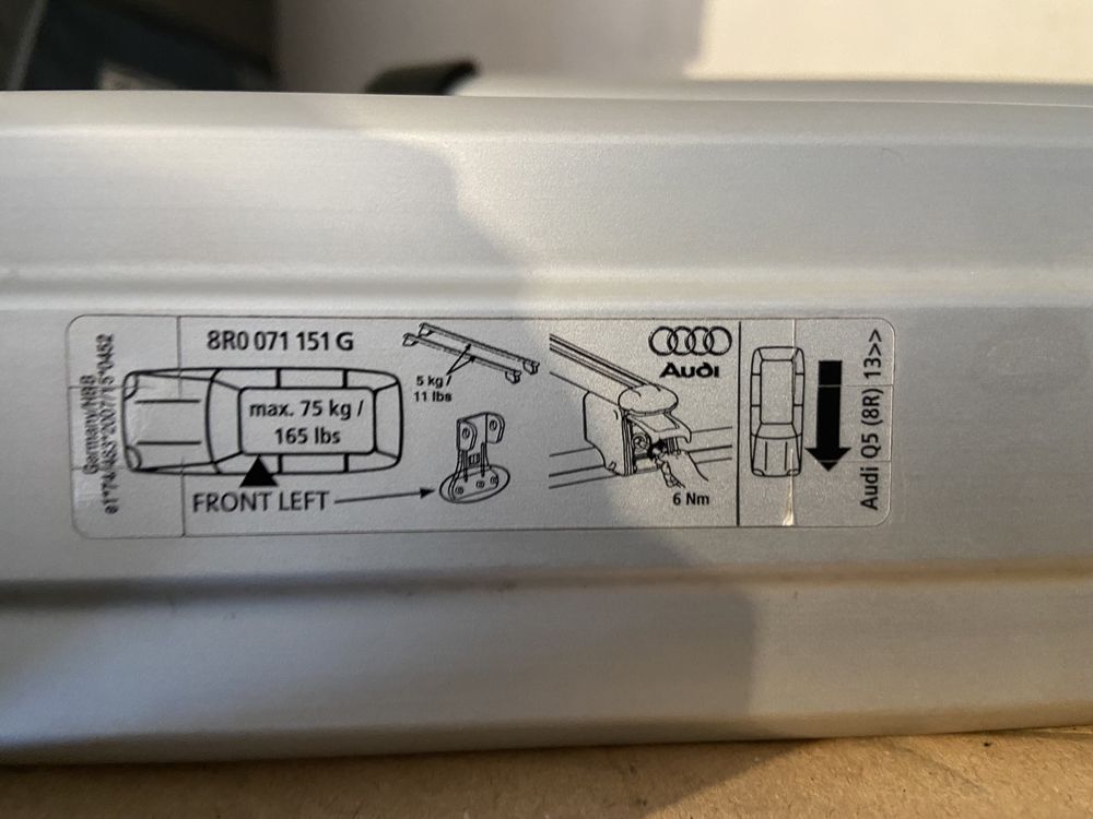 Релінги поперечки багажника Ауді Audi оригінальні