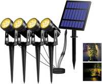 Lampa solarna LED ogrodowa 4szt x3W wybierz barwę światła ciepła/zimna