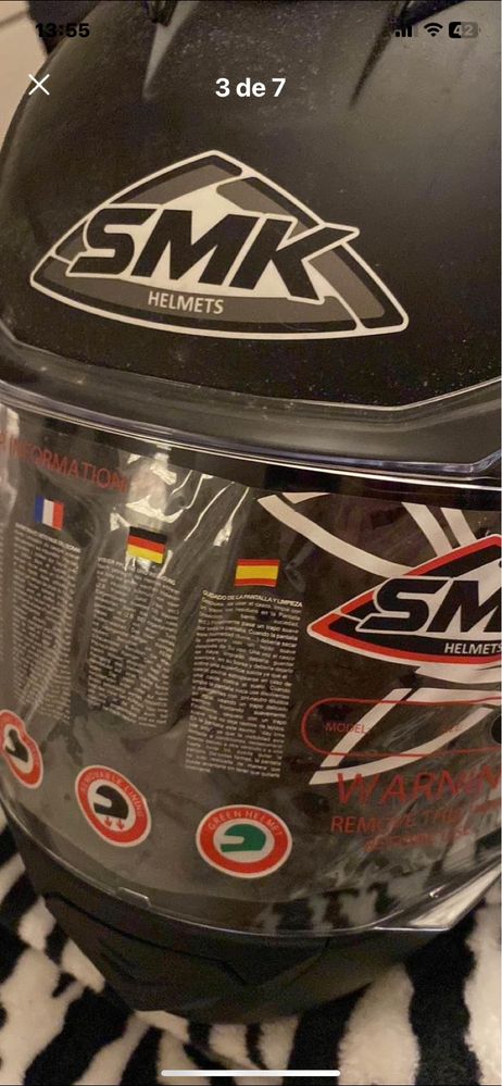 Capacete de mota tamanho S .