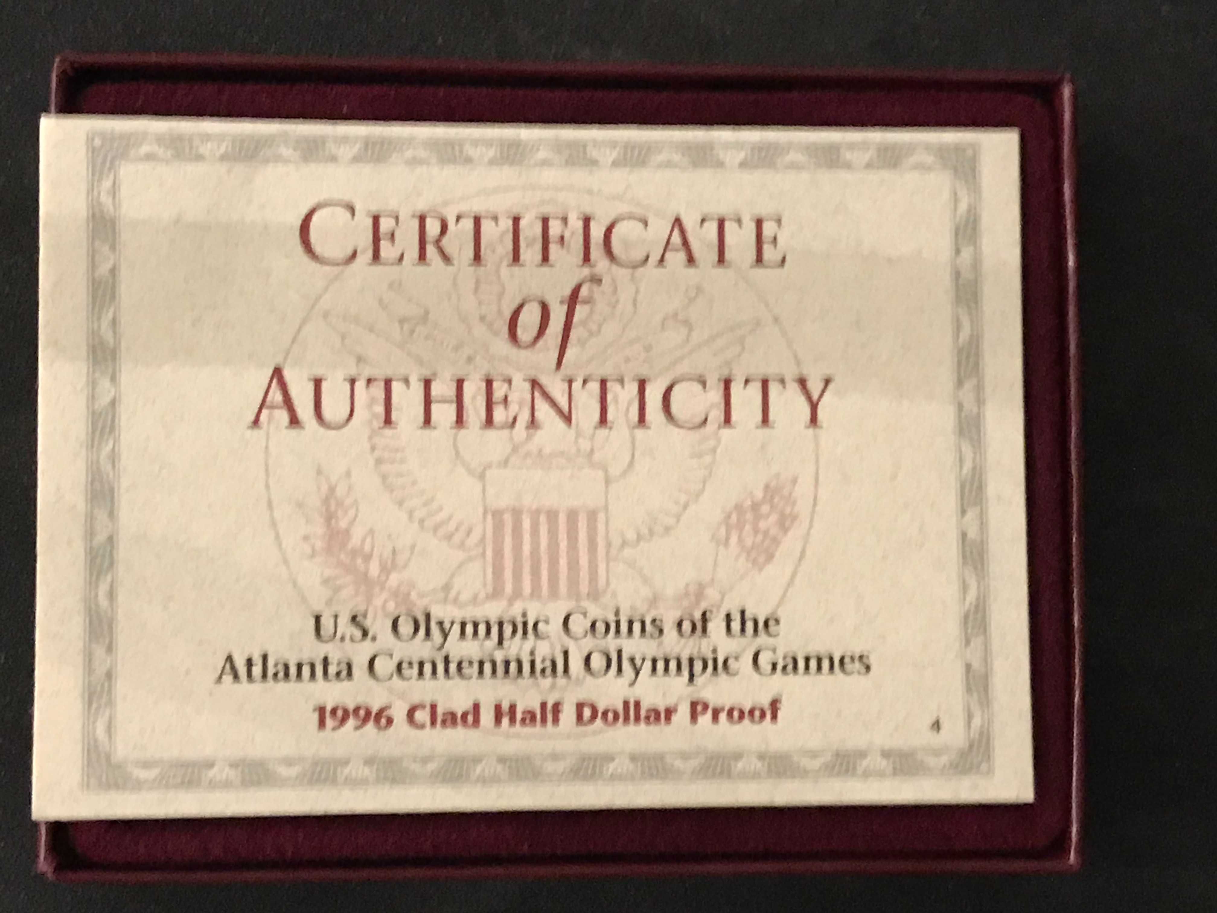 USA - 0,5 Dolar Cobre - XXVI JO, Atlanta 1996 -Futebol- Proof c/Estojo
