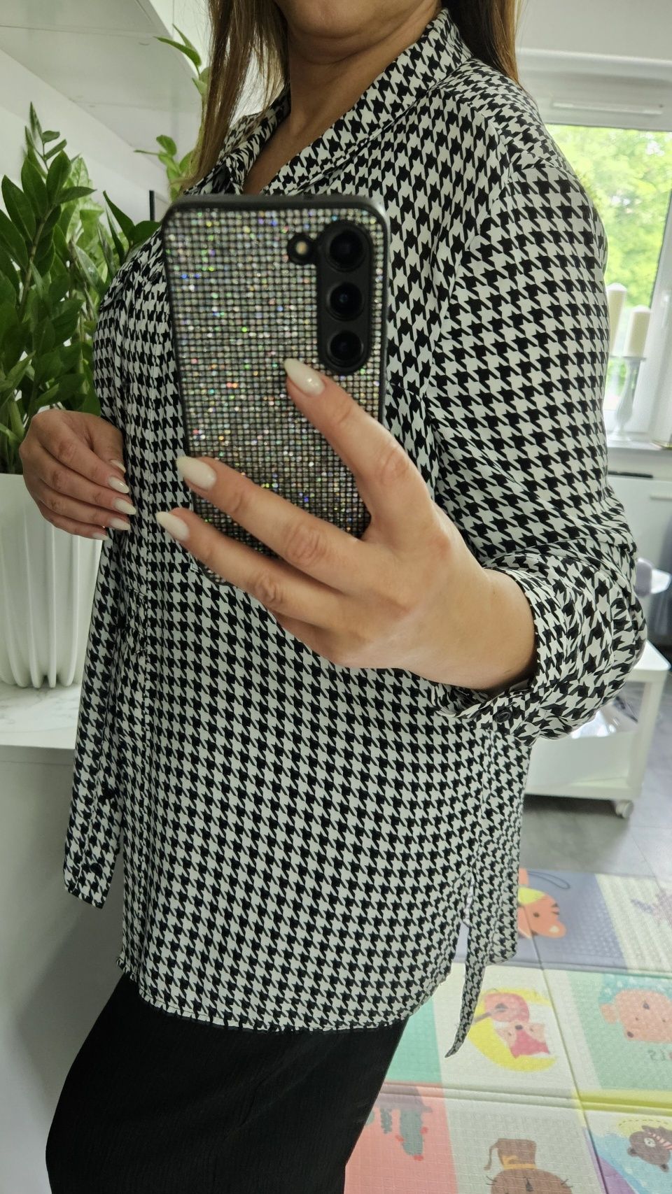 Czarno Biała koszula pepitka Tu 20 l-xxl