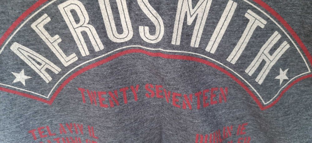Oryginalny t-shirt w szarym z trasy zespołu Aerosmith