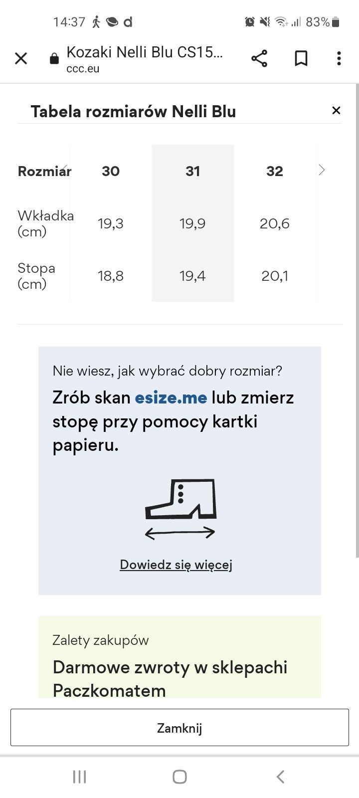 Kozaki dziecięce 30