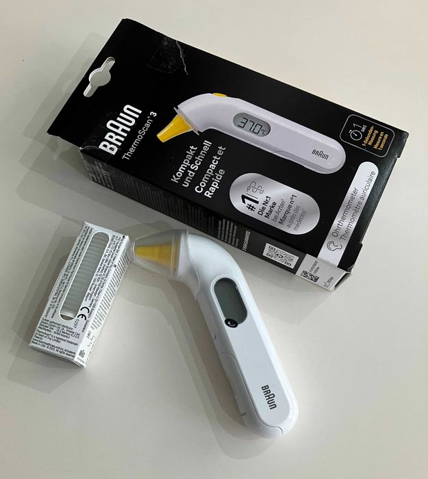 Termometr elektroniczny Braun ThermoScan3 IRT3030 biały + kapturki