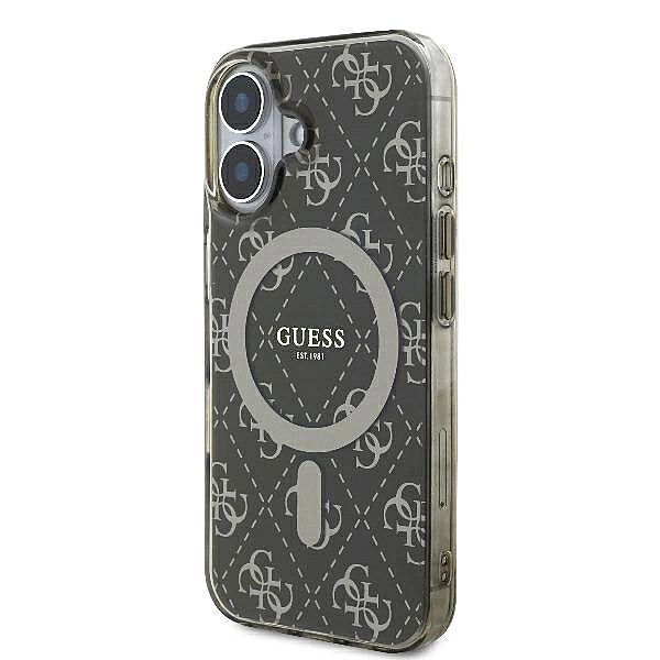 Etui Guess IML 4G Background MagSafe na iPhone 16 - brązowe