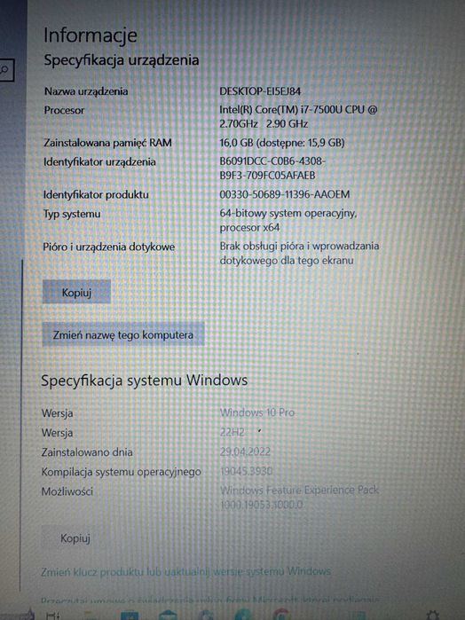 Dell Latiude 3840 Intel Core I7-7500U CPU, Windows 10 Pro, SSD 256GB
