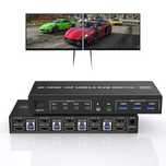 USB 3.0 4 port HDMI + Displayport KVM Switch Dual Monitor, 4K 60Hz