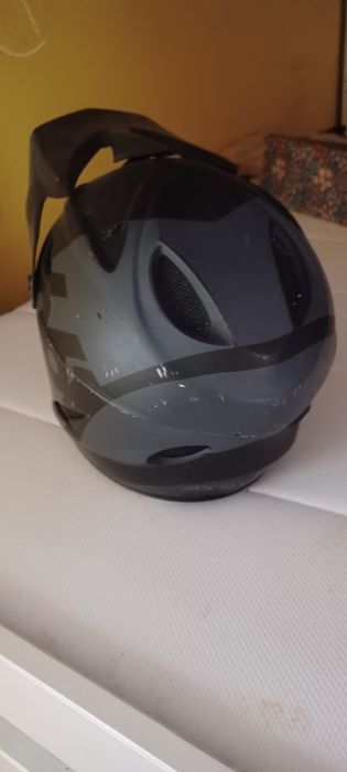 Capacete mota e luvas