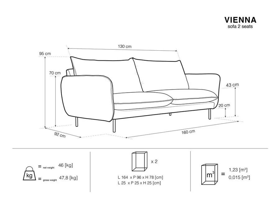 Sofa 2 os. aksamitna kolor beż, zlote nóżki. Stan idealny!