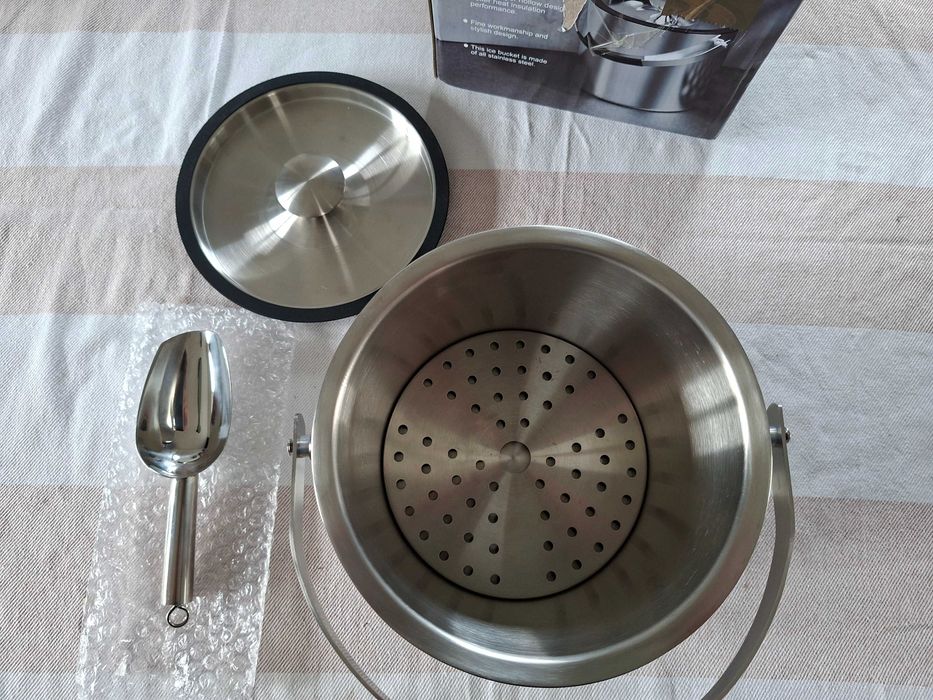 3,2-litrowe, dwuścienne, ze stali nierdzewnej, pojemnik na lód