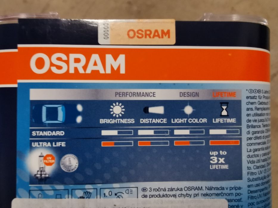Lâmpadas OSRAM ultralife H7
