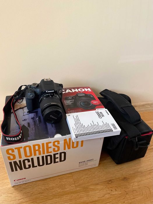 STAN IDEALNY! APARAT CANON EOS 2000D z całym wyposażeniem