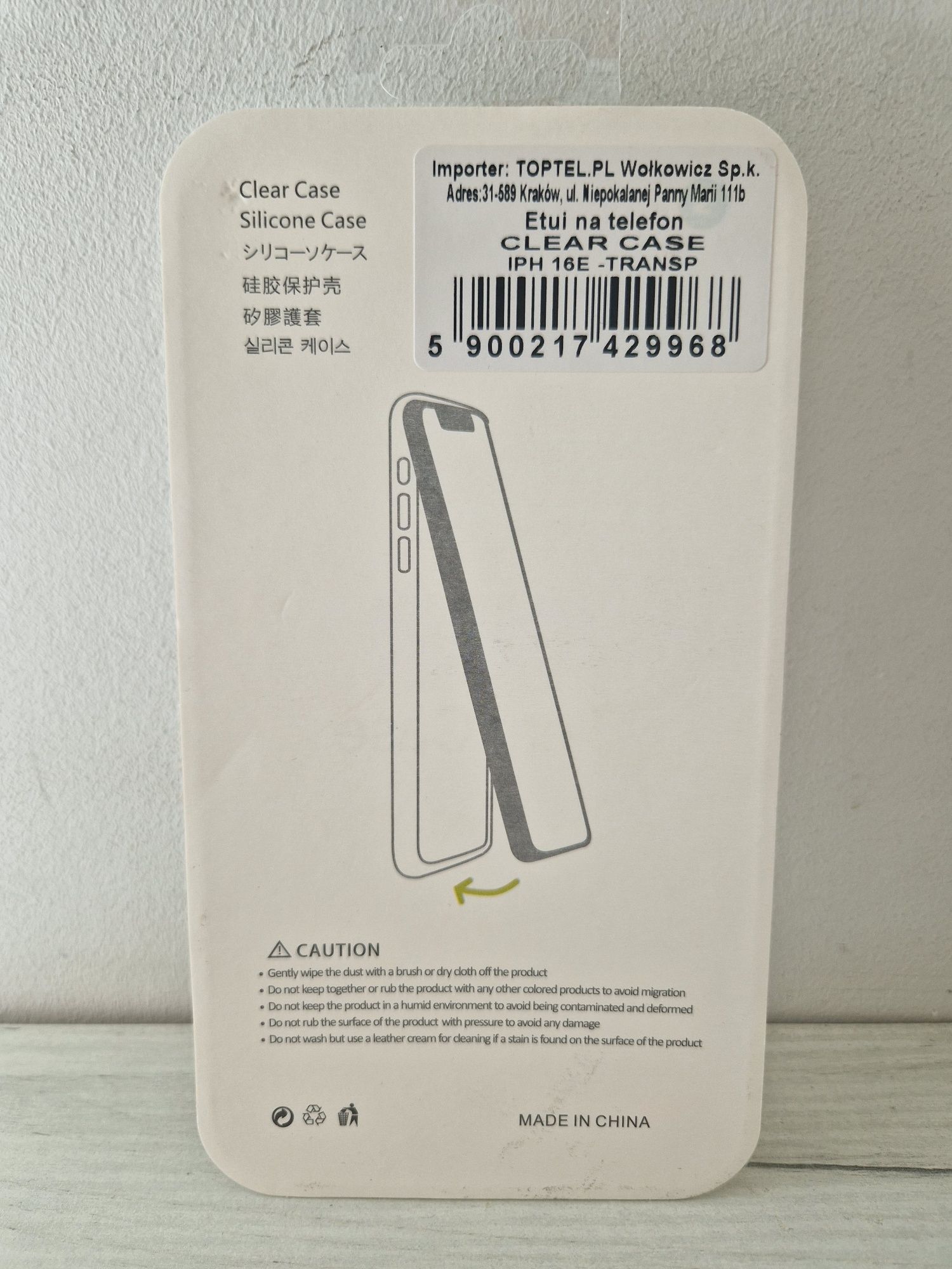 Clear Case do Iphone 16e Przezroczysty