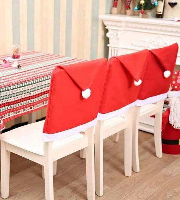 czapki pokrowce na krzesła Boże narodzenie