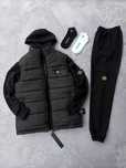 Stone Island комплект: жилет + зіп худі + штани | Унісекс |Весна–осінь