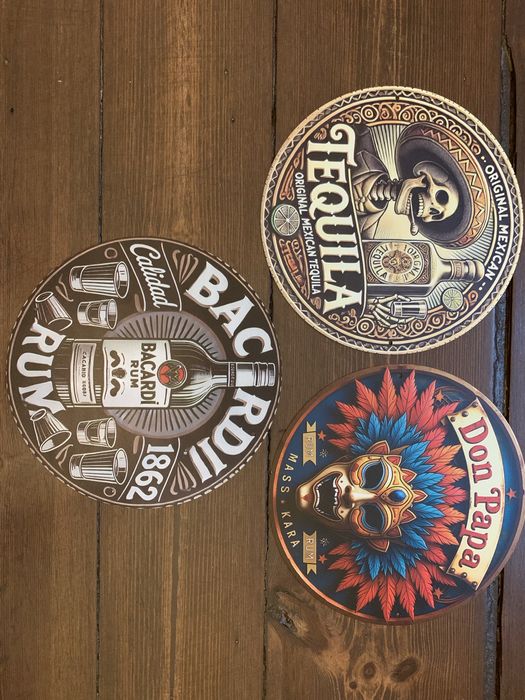 Blacha ozdobna tablica metalowa Retro Piwo Rum Tequila Tyskie Bacardi