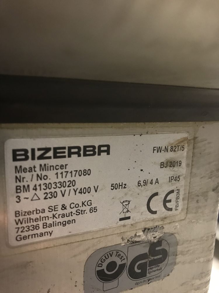 Мясорубка промислова Bizerba FW-N82T/5 унгер 22,380v