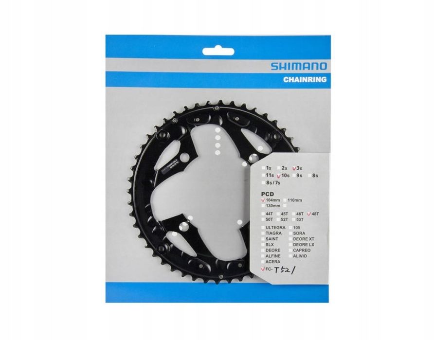 Zębatka aluminiowa SHIMANO DEORE FC-T521 48t czarna Y1NL98060