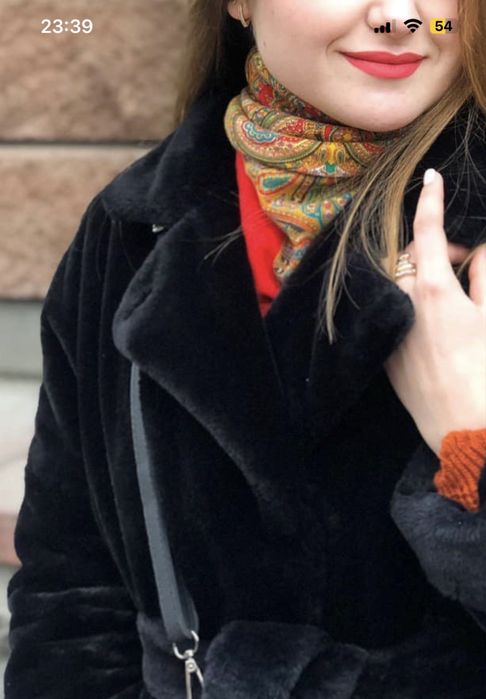 Еко шуба жіноча чорна