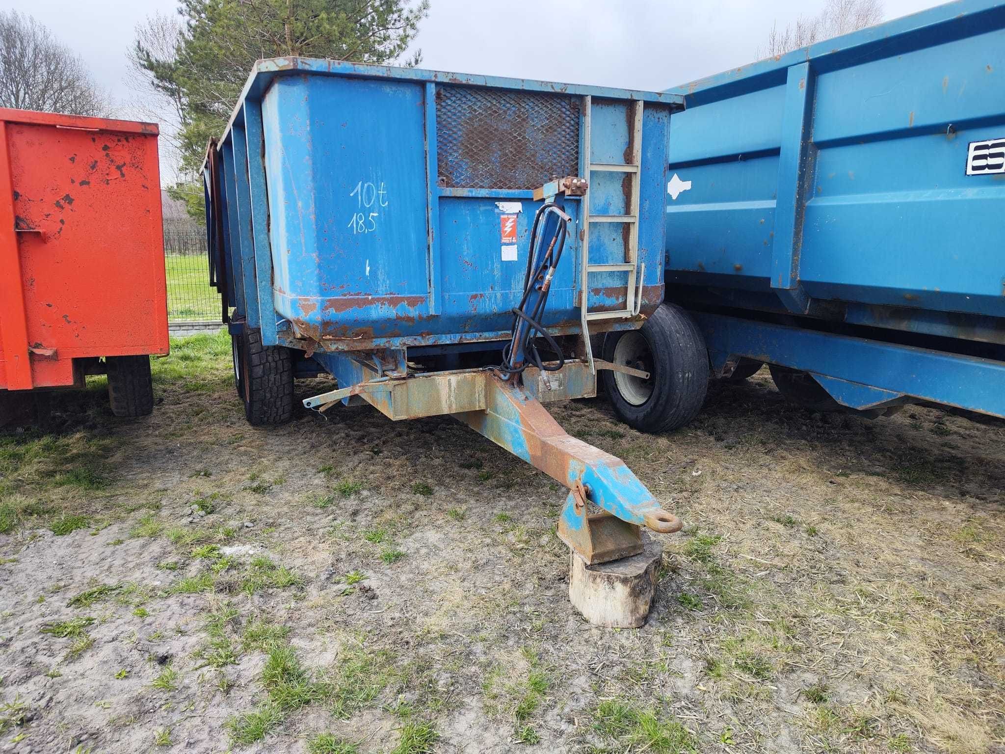 Przyczepa rolnicza tandem 10 12ton klapa hydraulicza plandeka, 8 14