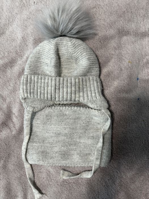 Тепла зимова шапочка і манішка 46-48р