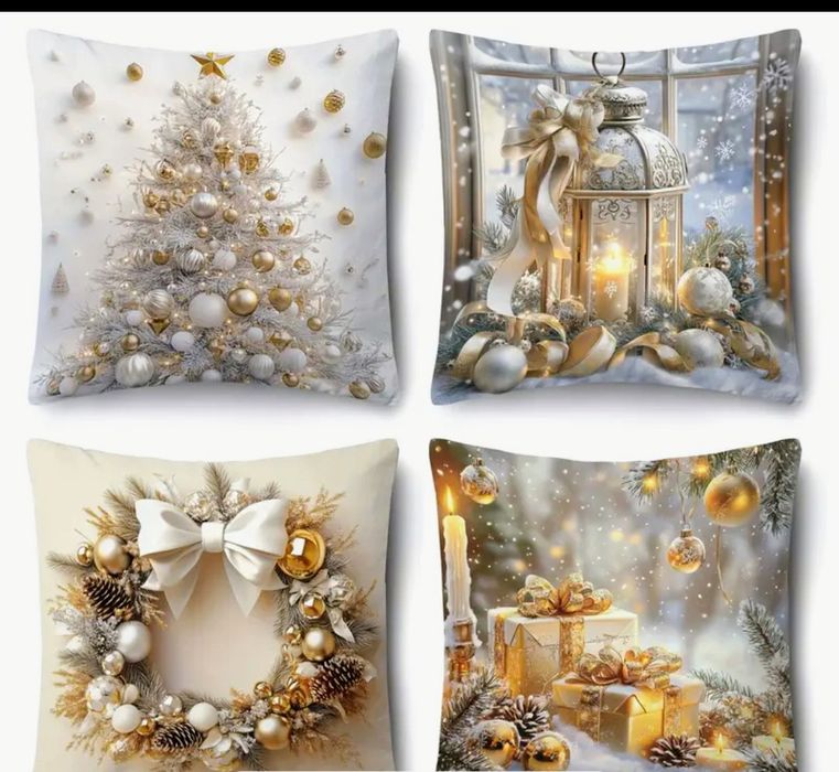 Świąteczne poszewki na poduszki - 4 szt .