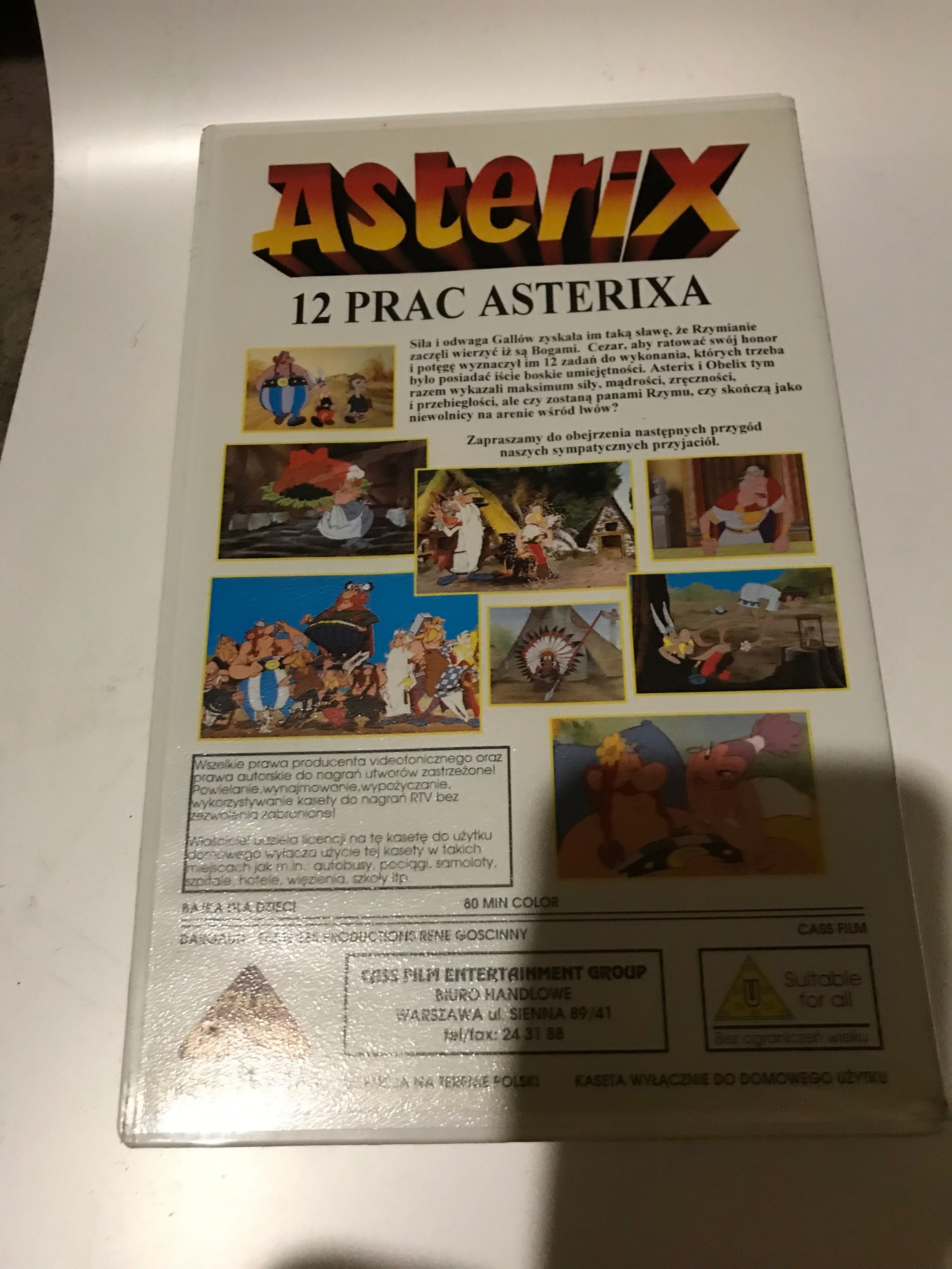 kaseta Vhs Asterix 12 Prac Asterixa