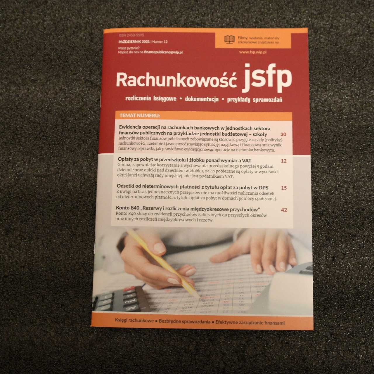 Rachunkowość jsfp rozliczenia księgowe dokument. przykłady sprawozdań