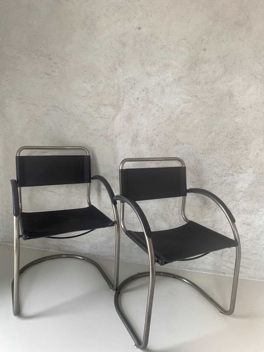Krzesła bauhaus chrom skórzane Mart Stam Marcel Breuer mid-century
