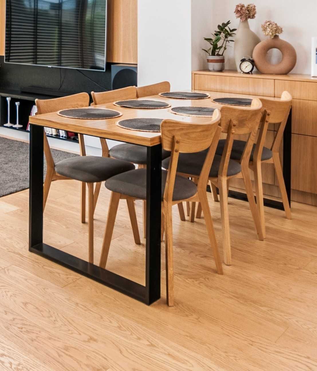 Stół drewniany, dębowy 180x80 nogi stalowe