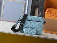 Louis Vuitton trio messenger 3v1 сумка голубая мужская кожаная