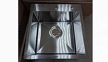 Мойка кухонная Platinum 50x50 см, с сифоном, дозатором, корзиной