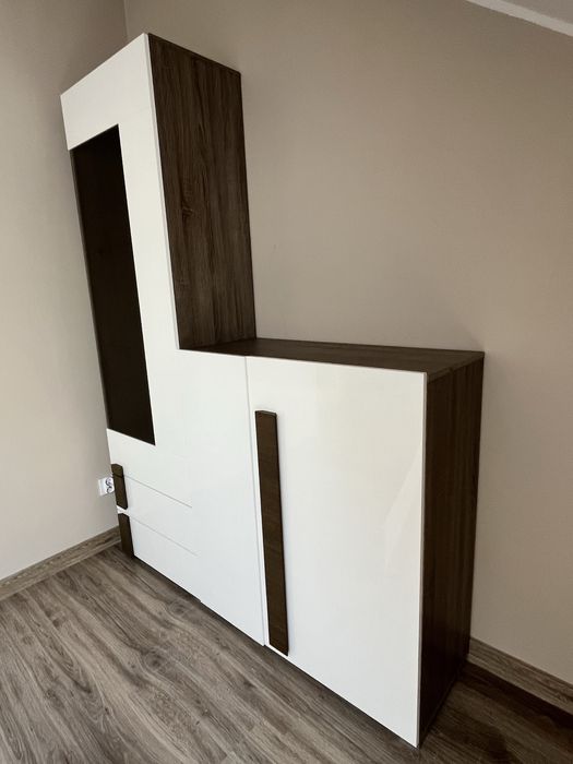 Zestaw mebli, komplet mebli: komoda, witryna ze szkłem Black Red White