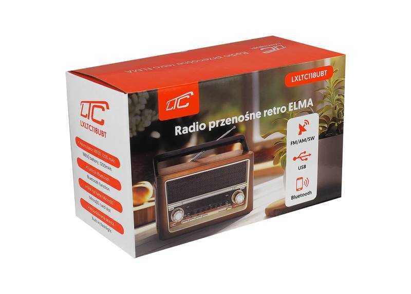 Radio przenośne FM LTC ELMA retro bluetooth LXLTC118UBT