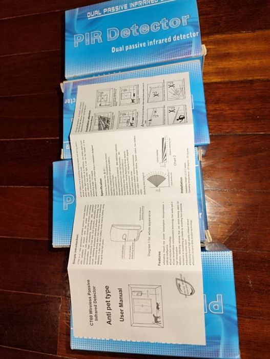 4 Detetores de  movimento infravermelhos sem fio (PIR)