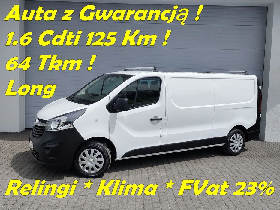 Opel Vivaro  Vivaro*Long*L2H1*1.6Cdti 125Km*64Tkm*Kamera*Klima*FVat23%*Gwarancja