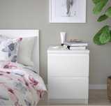 Nowa zlozona komoda malm IKEA MALM Komoda, 2 szuflady, biały, 40x55 cm