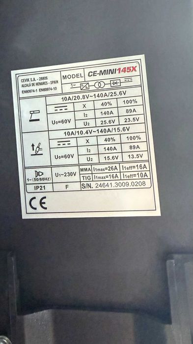 Máquina de Soldadura CE-MINI 145X