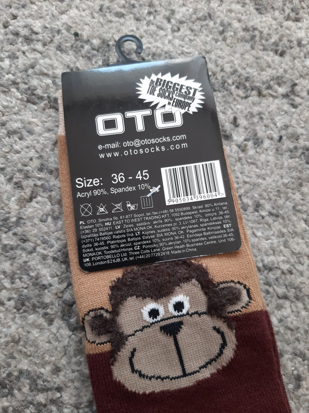 OTO Socks skarpety damskie podkolanówki rozmiar 36 napalcówki małpki