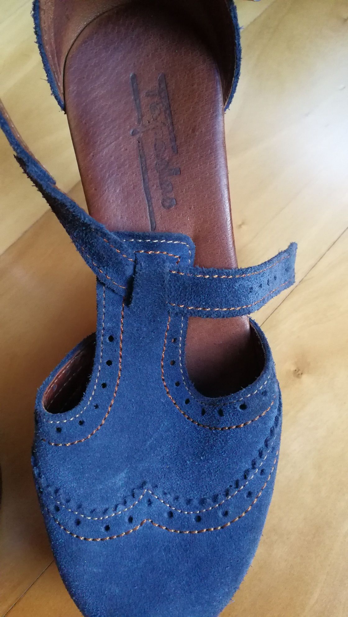 Sapatos camurça azul Tapadas n.37