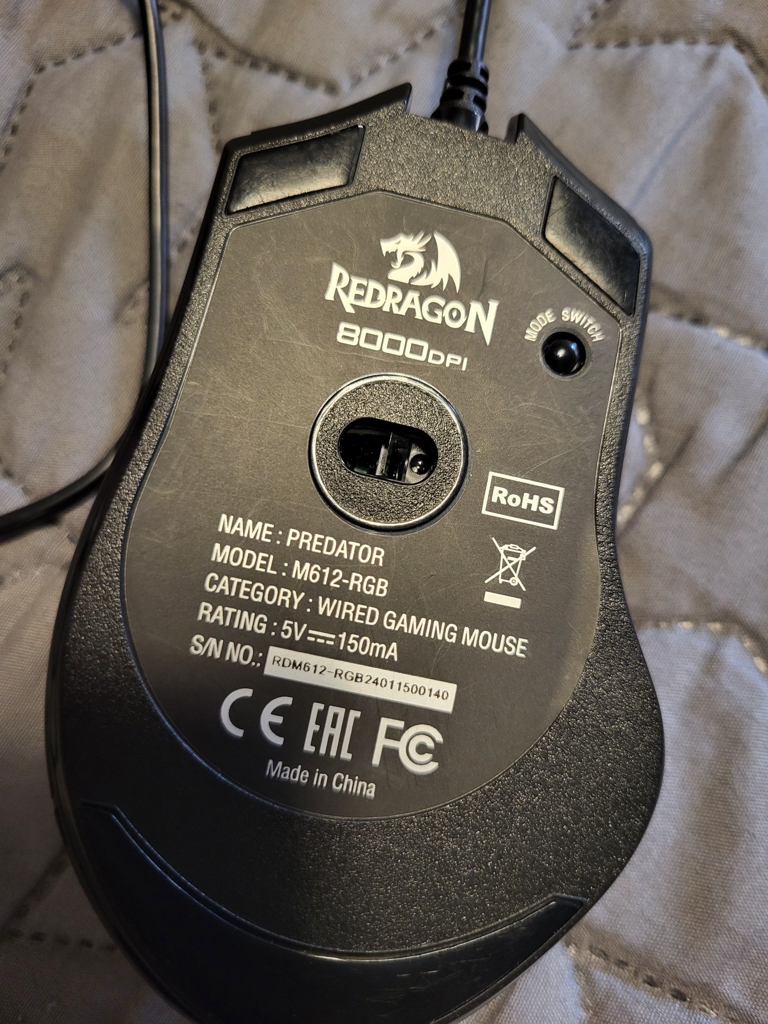 czarna myszka predator "redragon"