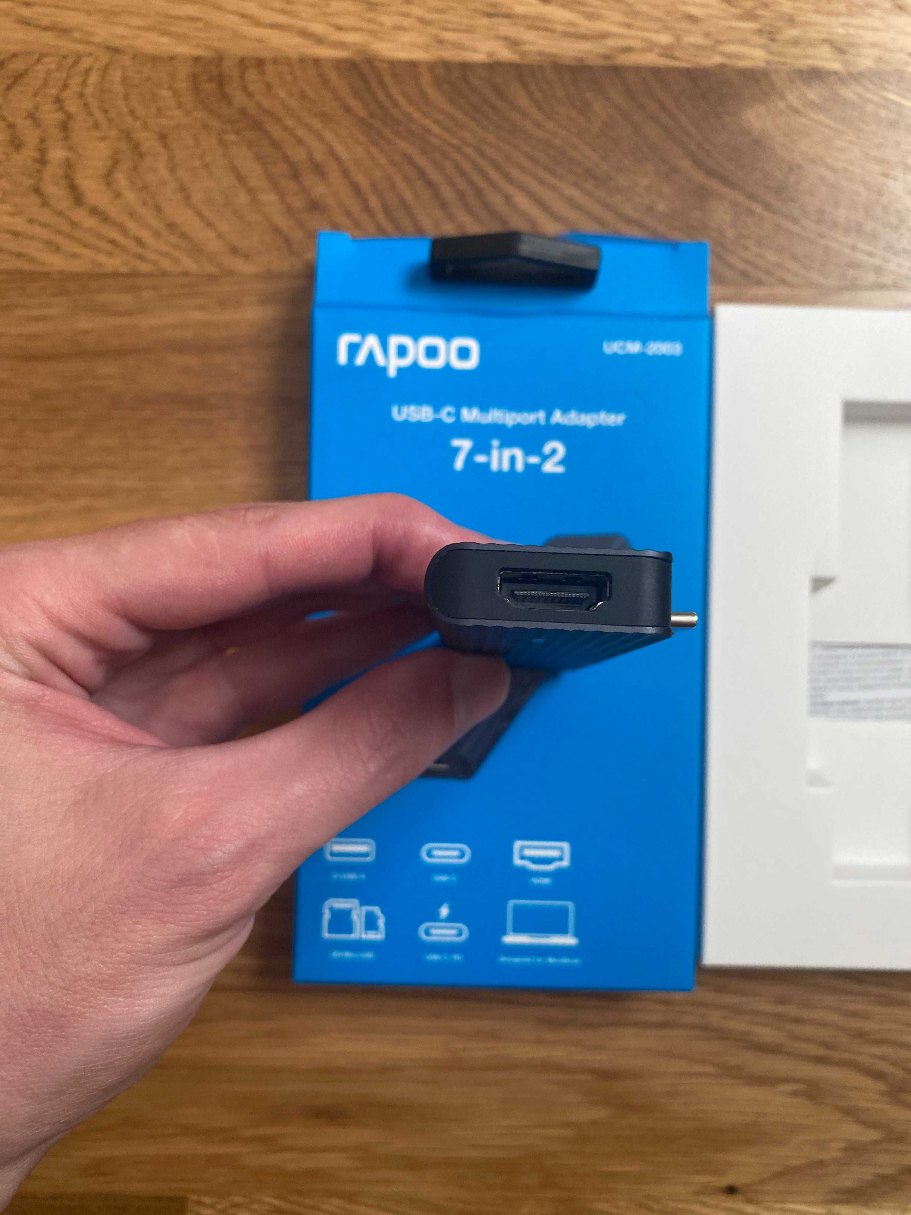 USB-C хаб/ докстанція Rapoo 7 в 1 Чорний (UCM-2003) для MacBook