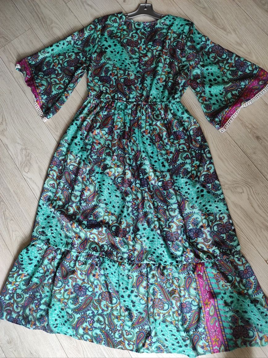 Sukienka Boho Silk Jedwab rozmiar L -XL