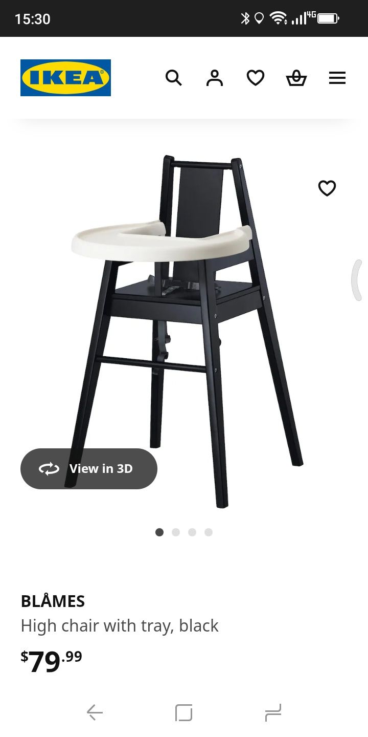 Cadeira criança IKEA (2 pretas e 1 vermelha)