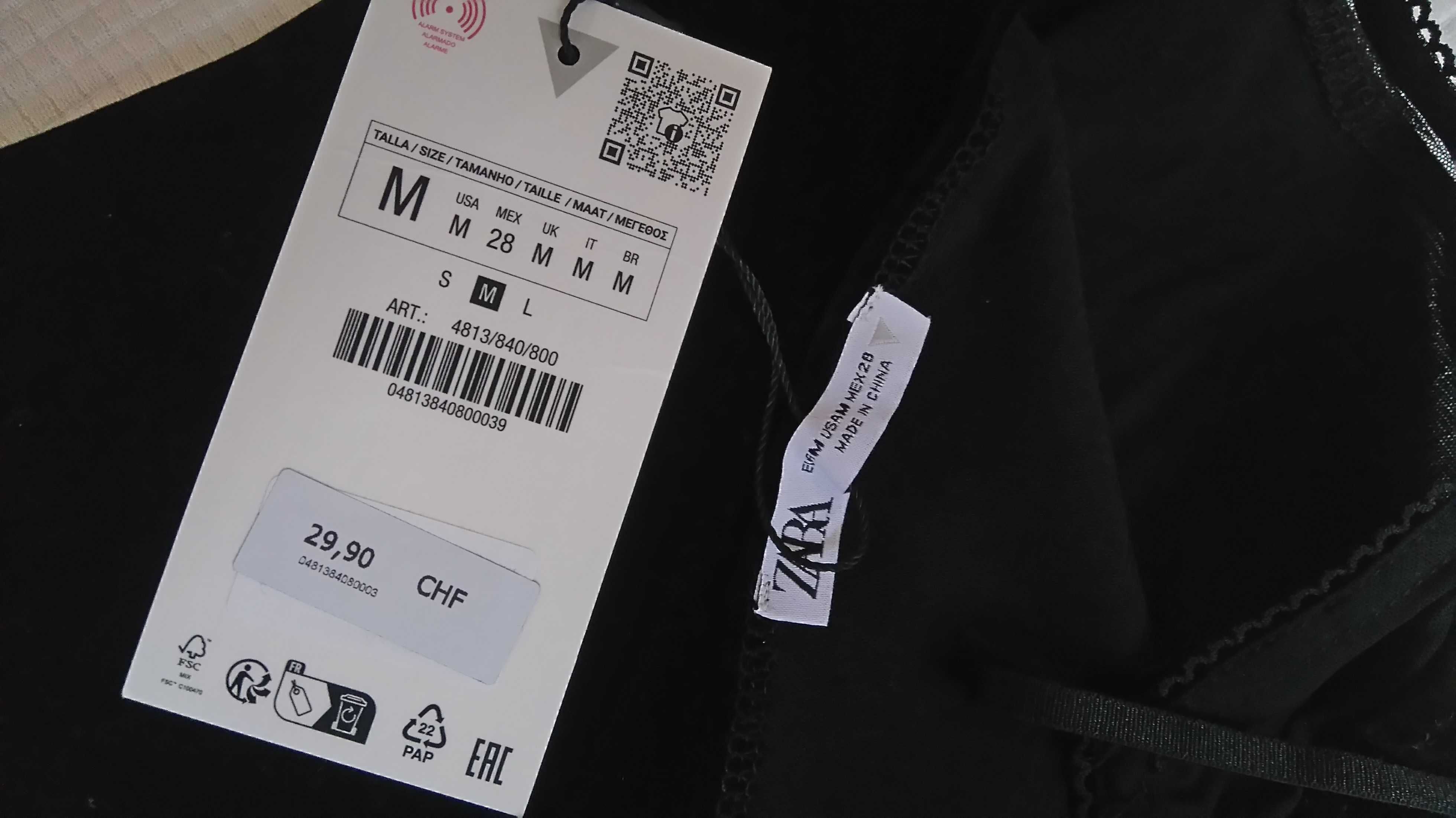 Body de veludo com renda M Zara NOVO c/etiqueta