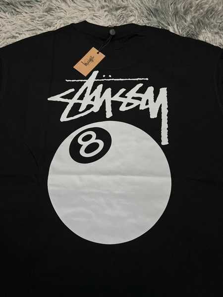 Koszulka Stussy z nadrukiem w kolorze czarnym, rozmiar 8 piłek L