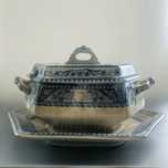 Antiga Terrina WEDGWOOD Com Prato Hexagonal E Tampa-das-Índias
