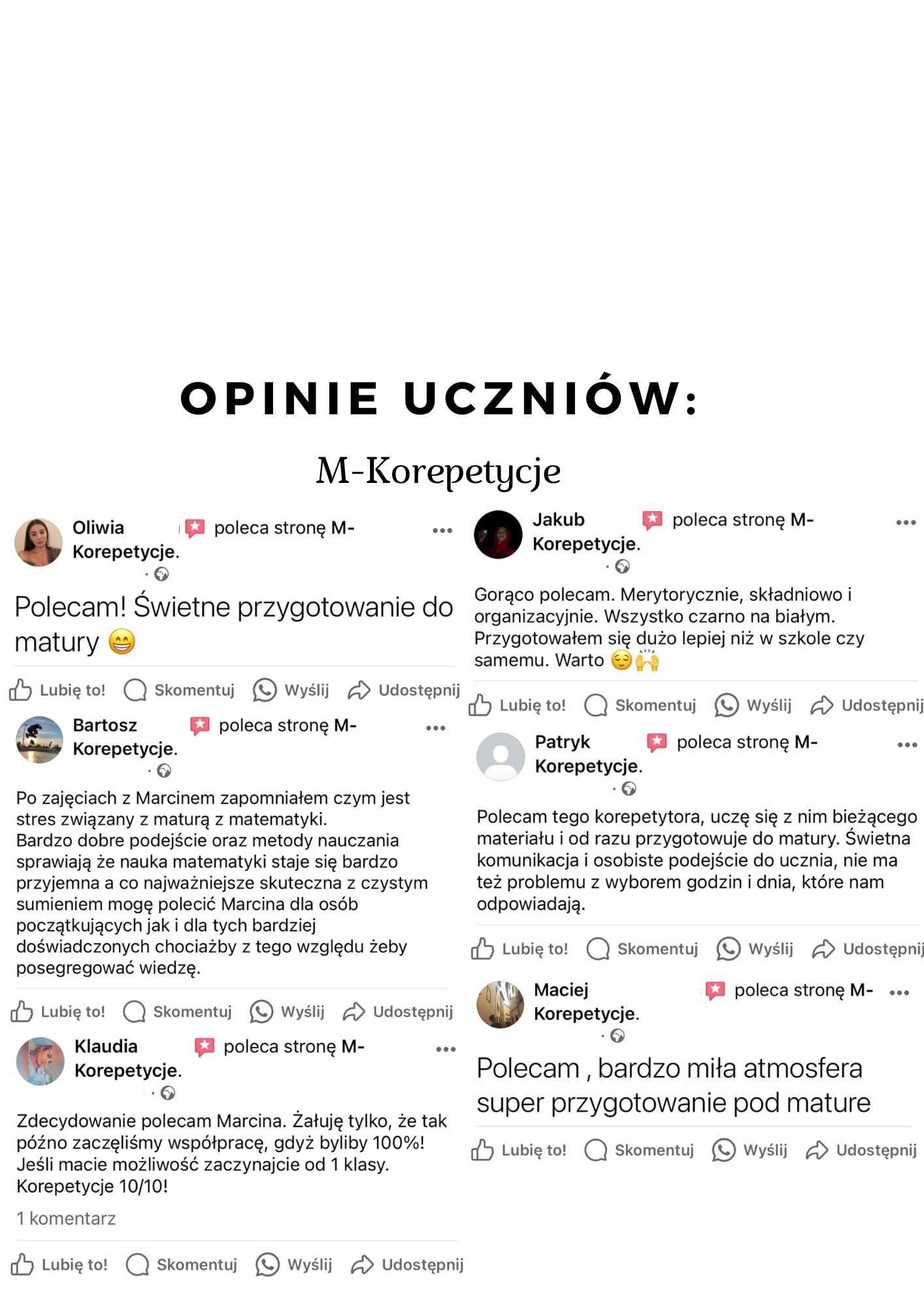 Korepetycje Matematyka / Matura / Egzamin Ósmoklasisty