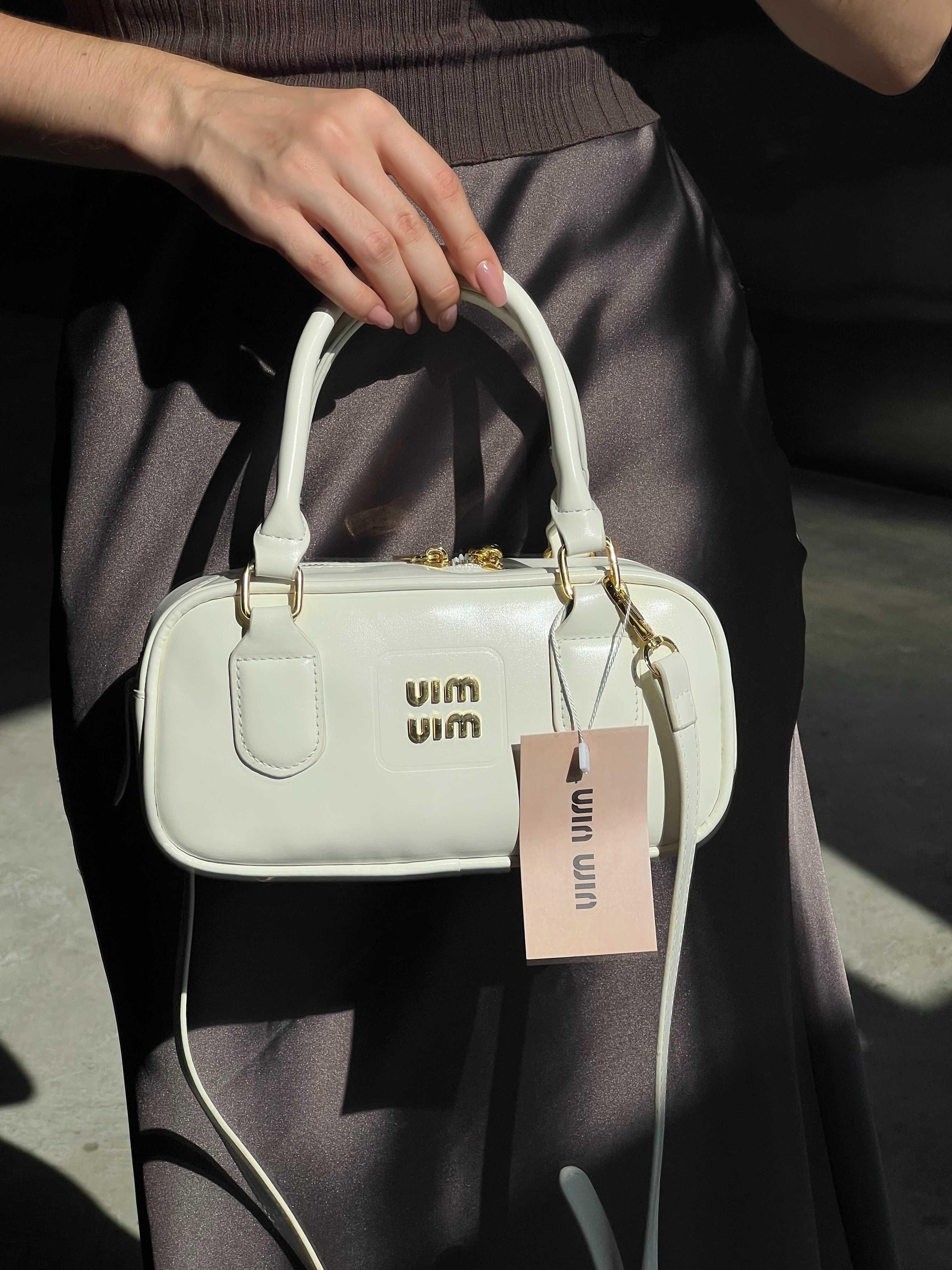 Сумка через плечо Miu Miu чорна біла Миу Миу